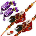Two Zardozi Rakhi with 2 Chocolates