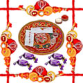 Rakhi Thali with Rakhi, Chocolates