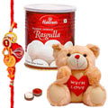 Rakhis, Haldirams Rasgulla and Teddy Bear