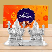 Silver Plated Ganesh Lakshmi with Cadbury’s Celebration