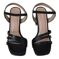 Ladies Casual Footwear Heels with Black Strap Trio