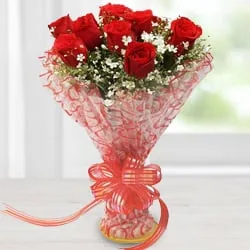 Shop 12 Red Roses Hand Bunch