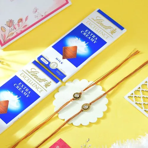 Elegant Rakhi & Lindt Duo