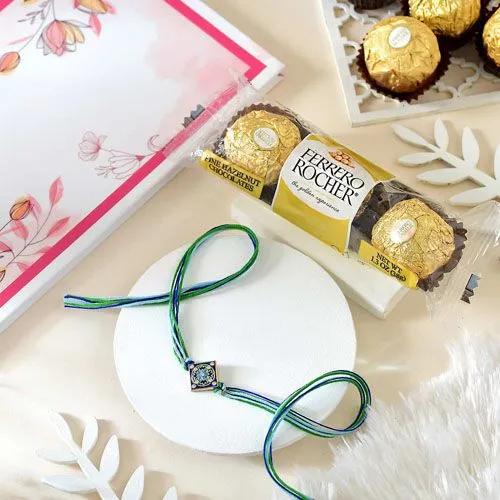 Elegant Rakhi & Chocolates Set