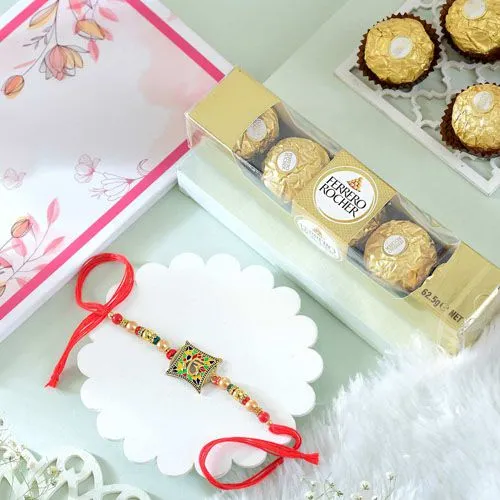 Divine Unity Rakhi with Ferrero Rocher Combo