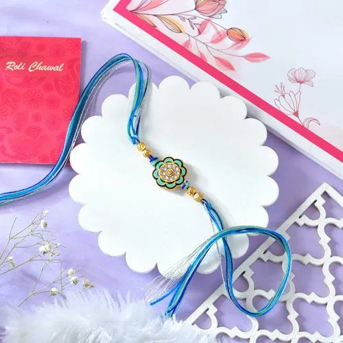 Blossom Rakhi with Azure Thread