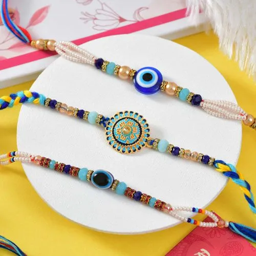 Evil Eye Charm Rakhi Set