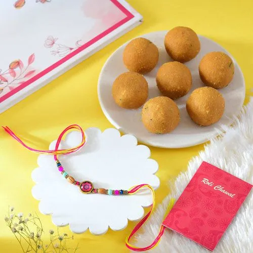 Rakhi Delight with Besan Laddoos