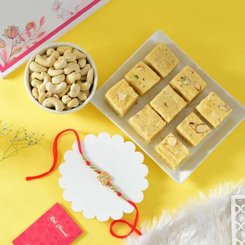 Kundan Rakhi Delight with Chocolates & Nuts