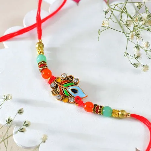 Peacock Feather Rakhi for Brother