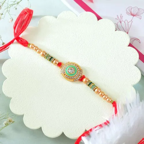 Elegant Diamond & Pearl Rakhi