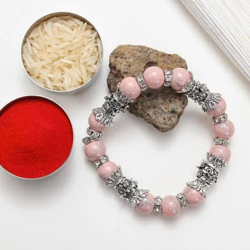 Elegant Pink Bracelet Rakhi