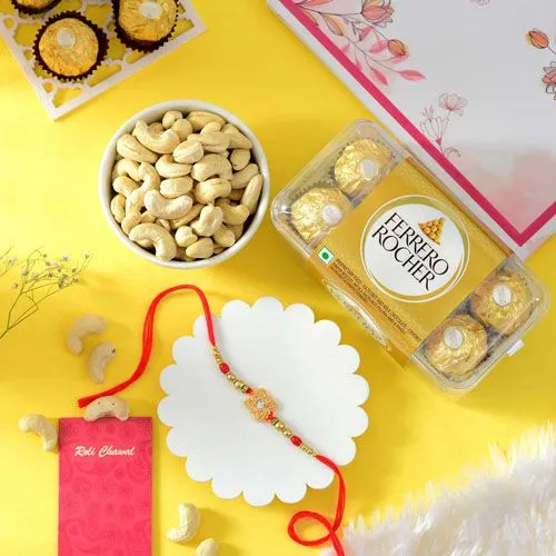 Luxury Rakhi with Ferrero Rocher & Cashews