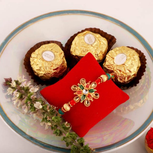 Charismatic Gift of Rakhi, Ferrero Rocher, Free Roli Chawal and Rakhi Card