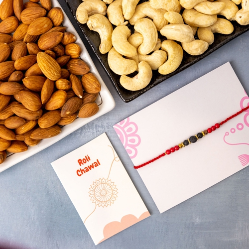 Divine Beads Rakhi with Dry Fruits