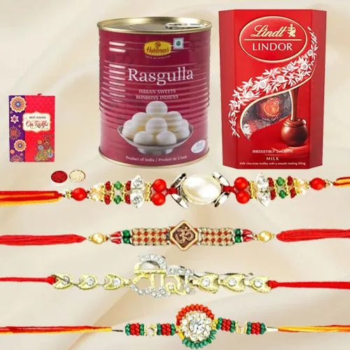 Beads Ecstasy Rakhis with Choco n Sweets