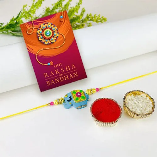 Cute Elephant Charm Rakhi