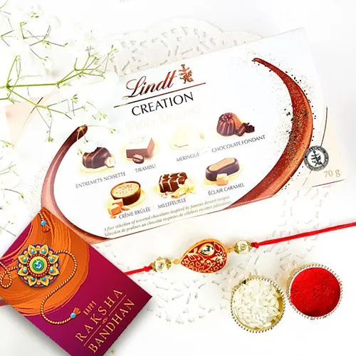 Kundan Rakhi with Chocolate Treats