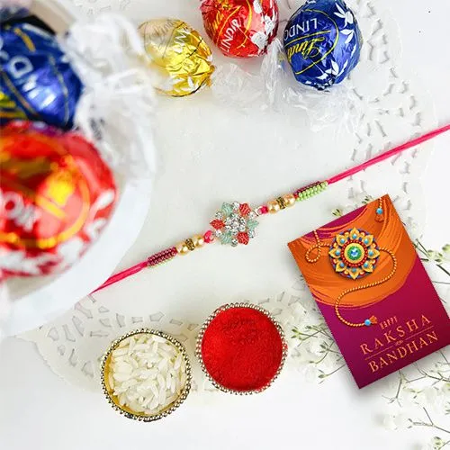 Elegant Rakhi with Sweet Treats