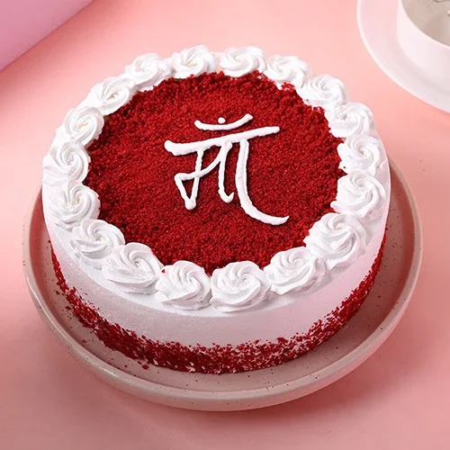 Shop for Fresh Round Red Velvet Cake Double Circle Design online - Siliguri