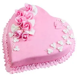 Delicious Heart Shaped Strawberry Cake