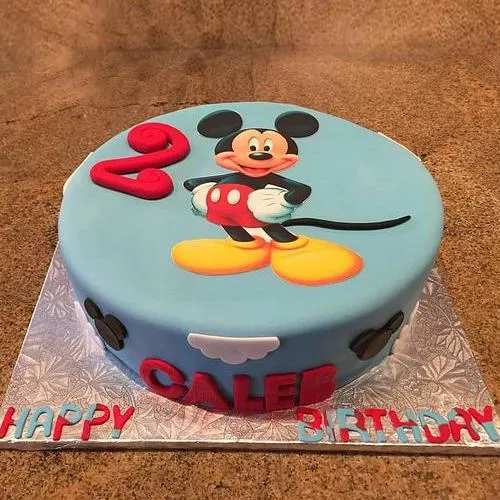 Irresistible Mickey Mouse Blue Cake for Kids