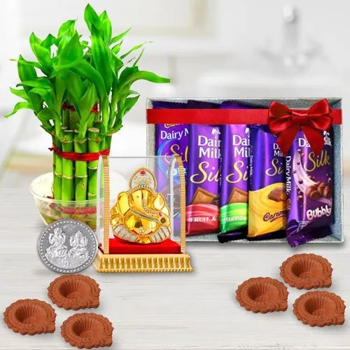 Eco-Friendly Gift of Plants, Cadbury Chocolates n Ganesh Idol for Diwali