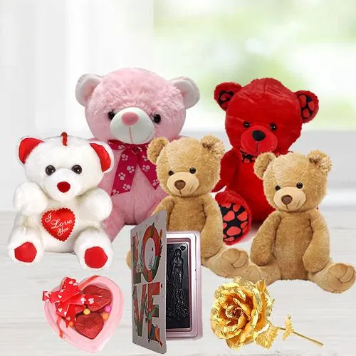 Charismatic Gift Box of Cute Teddies n Chocolates