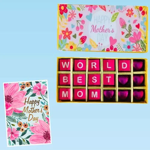 Worlds Best Mom Personalized Handmade Chocolate with Mothers Day Card