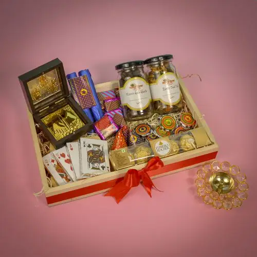 Diwali Sweets And Blessings Tray