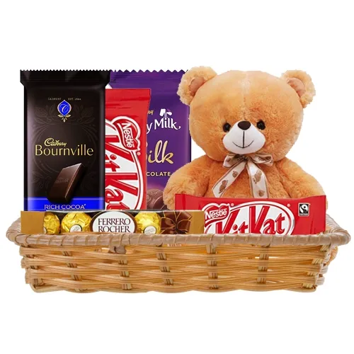 Buy Gift hamper of Chocolates with Teddy