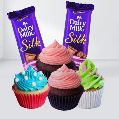 Cup Cakes with Cadbury Silk Chocolates