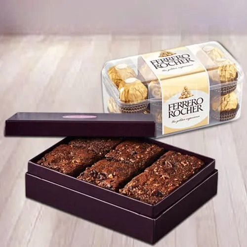 Send Brownies with Ferrero Rocher Chocolates