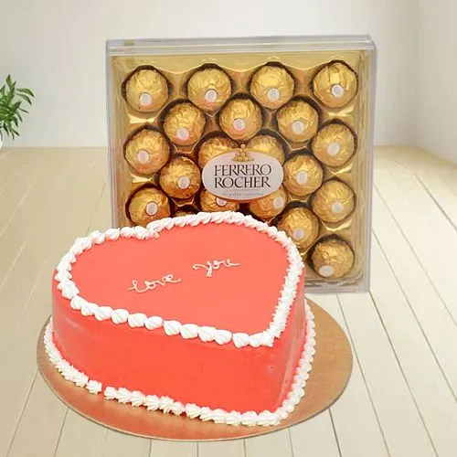 Heart Shaped Chocolate Cake With Gems Half Kg – Endbazar