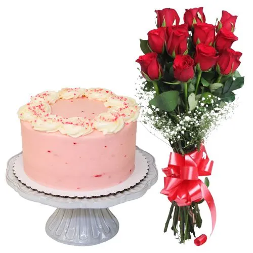 Combo of Dutch Roses with Eggless Cake