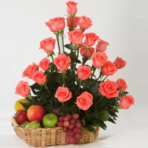 Fresh and Floral Fruit Basket