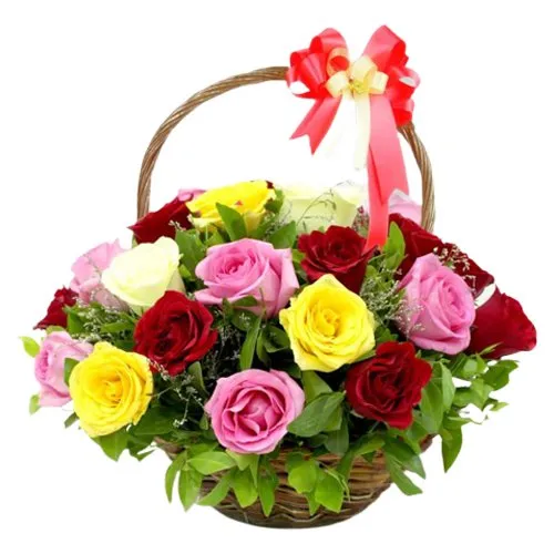 Lovely Colorful Roses Arrangement