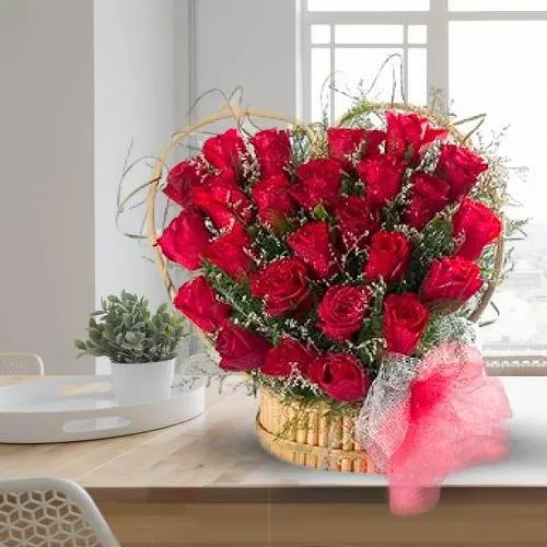 Charming Red Roses Heart Shaped Arrangement