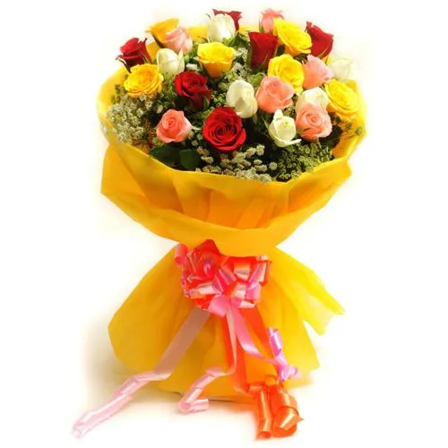 Send Mixed Roses Bouquet Online