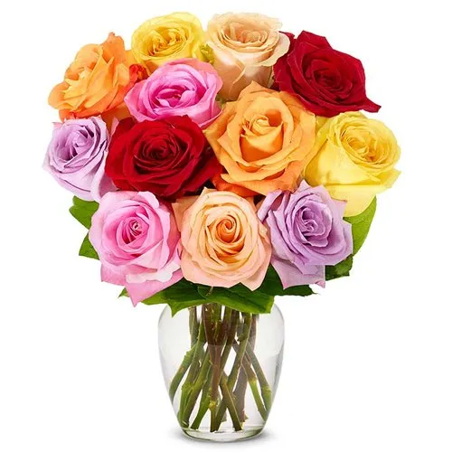 Lovely Mixed Roses in Vase