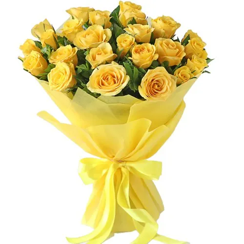 Online delivery of Yellow Roses Bouquet to India