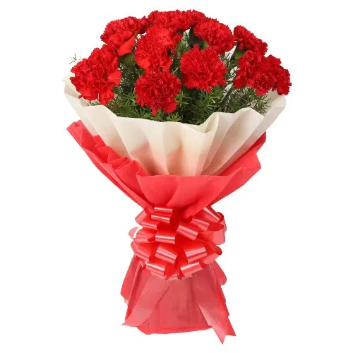 Awesome Red Carnations Bouquet
