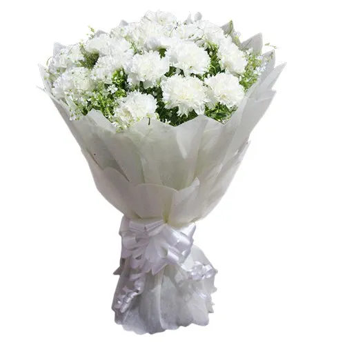 White Carnation Bridal Bouquet