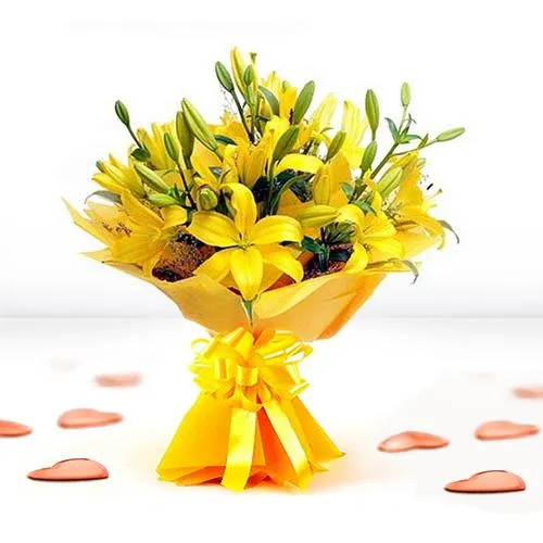 Radiant Bouquet of Yellow Lilies