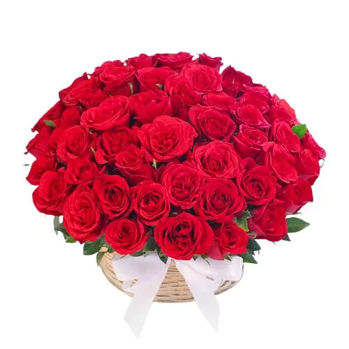 Beautiful Basket Arrangement of Red Roses