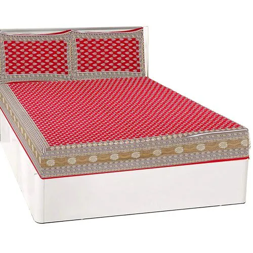 Fancy Rajasthani Print Double Bed Sheet with Pillow Cover