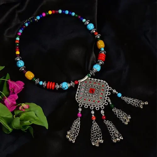 Vibrant Multicolour Beads Necklace