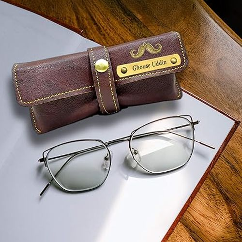 Elegant Personalized Leather Glasses Case