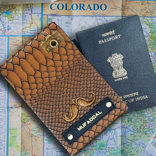 Stylish Brown PU Leather Passport Cover