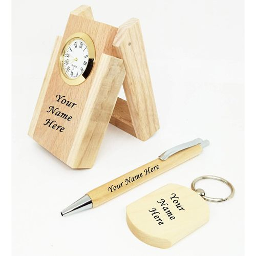 Personalized Wooden Pen Stand Gift Set